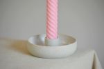 Candle Dish – White On Speckled – Made To Order | Candle Holder in Decorative Objects by Elizabeth Bell Ceramics. Item composed of stoneware