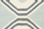 Vintage Dhurrie Rug in Blue, Beige and Cream Medallions | Area Rug in Rugs by Rug and Kilim