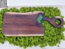 Live Edge Wood & Resin Cutting Board | Serving Board in Serveware by Carlberg Design. Item made of walnut compatible with minimalism style