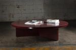 Lacquer Round Deep Dark Red Coffee Table | Tables by Aeterna Furniture