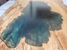 Spalted Maple Coffee Table With CNC Engraved Lake Tahoe | Tables by Chagrin Valley Custom Furniture. Item made of maple wood & steel