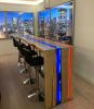 Red And Blue Epoxy Waterfall Bar Top Table With LED Lights | Conference Table in Tables by Chagrin Valley Custom Furniture. Item composed of maple wood & synthetic compatible with contemporary and modern style