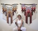 Macrame Wall Hanging "Desert Diptych" | Wall Hangings by Calla Michaelides Lokku. Item made of fiber works with boho & contemporary style