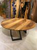 Solid Walnut Round Natural Dining Table | Tables by Gül Natural Furniture. Item composed of wood and metal in minimalism or contemporary style