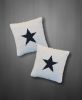 Star Cushion Cover (SET OF 2) | Pillows by MEEM RUGS. Item composed of cotton and metal in boho style