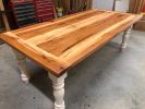 Pecan Reclaimed Wood Farm Table | Dining Table in Tables by Peach S. Item composed of wood in rustic or traditional style