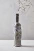Gray Textured Ceramic Bottle | Vase in Vases & Vessels by ShellyClayspot. Item made of stoneware
