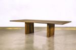 Wood Twin Pedestal Modern Dining Table by Costantini Design | Tables by Costantini Designñ. Item composed of wood