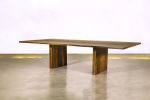 Wood Twin Pedestal Modern Dining Table by Costantini Design | Tables by Costantini Design. Item composed of wood