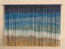 Hand Dyed Textile Art WAVES Wall Hanging, Fiber Art Tapestry | Wall Hangings by Wallflowers Hanging Art. Item composed of wood & wool compatible with boho and country & farmhouse style