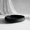 The Brush Series #002: Low Bowl in Black and Cream | Decorative Bowl in Decorative Objects by Carolyn Powers Designs. Item made of concrete with glass works with contemporary & japandi style