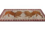 Vintage Gabbeh Persian Runner Rug in Gray with Lion | Area Rug in Rugs by Rug and Kilim