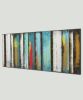Turquoise Panels | Oil And Acrylic Painting in Paintings by Ronald Hunter | Roxier Art Gallery in Rotterdam. Item composed of wood & canvas compatible with modern style