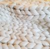 Chunky knit Queen Size Merino Wool blanket | Linens & Bedding by Knit Like A Boss. Item made of fabric