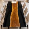 Black Resin Wood Dining Table, Luxury Resin Table Top | Tables by Innovative Home Decors. Item made of wood works with country & farmhouse & art deco style