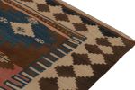1950s Vintage Kilim rug in Pink with Blue Medallions, Beige | Area Rug in Rugs by Rug and Kilim