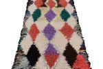 Vintage Azilal Moroccan Runner and Shag Rug with Diamond | Area Rug in Rugs by Rug and Kilim