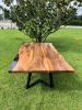Black Walnut Epoxy Dining Table - Live Edge Wood Slabs | Tables by Tinella Collection. Item composed of walnut & metal compatible with contemporary and country & farmhouse style
