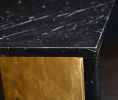 Scorcio - Nero Marquinia marble and gold leaf Dining table | Tables by DFdesignLab - Nicola Di Froscia. Item composed of metal and marble in contemporary style