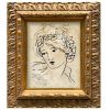 Athena Giclee Print in Vintage Gold Frame | Drawings by Suzanne Nicoll Studio. Item made of wood works with boho & contemporary style