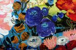 FLORAL EXPLOSION - large floral painting | Oil And Acrylic Painting in Paintings by Marinela Puscasu. Item composed of canvas in contemporary or country & farmhouse style