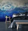 Waiting to Surface Contemporary Blue Wallpaper Mural | Wall Treatments by MELISSA RENEE fieryfordeepblue  Art & Design. Item compatible with contemporary and eclectic & maximalism style