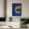 Blue Gold Leaf Abstract Art | Oil And Acrylic Painting in Paintings by Berezart. Item composed of canvas in minimalism or mid century modern style