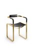 ¨Wanderlust ¨Armchair, Black Smoke Steel and natural Leather | Chairs by Jover + Valls. Item composed of brass and leather