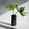 Medium Cylinder Vase in Textured Carbon Black Concrete | Vases & Vessels by Carolyn Powers Designs. Item composed of concrete and glass in minimalism or contemporary style