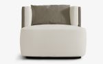 Papillonne Armchair Beige - Faux Leather | Chairs by LAGU. Item composed of wood & fabric compatible with modern style