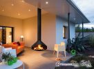 Ergofocus Outdoor Suspended Fireplace | Fireplaces by European Home. Item composed of metal