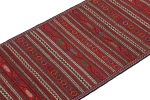Vintage Baluch Kilim Runner with Red Stripes & Tribal Motifs | Area Rug in Rugs by Rug and Kilim