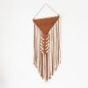 Pyramid in Rust | Macrame Wall Hanging in Wall Hangings by YASHI DESIGNS. Item made of cotton with fiber works with mid century modern & contemporary style