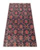 Vintage Zeki Müren Rug in Navy Blue with Red Geometric | Area Rug in Rugs by Rug and Kilim