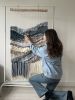 Fiber Wall Art "Ocean Drift" | Tapestry in Wall Hangings by Tissage Sauvage. Item composed of wood and cotton in boho or coastal style