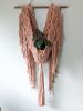 Macrame Plant Hanger for Wall-Dusty Rose | Macrame Wall Hanging in Wall Hangings by Erel Fiber Art. Item composed of fiber
