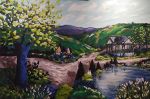 Commissioned Landscape painting 'Lockdown Adventures' | Oil And Acrylic Painting in Paintings by Judy Century Art. Item composed of synthetic