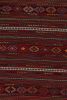 Vintage Baluch Kilim in Red with Stripes & Geometric Pattern | Area Rug in Rugs by Rug and Kilim