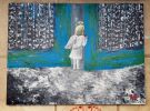 Guardian Angel | Oil And Acrylic Painting in Paintings by Elena Parau. Item made of wood & canvas compatible with contemporary and country & farmhouse style