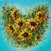 Sunflower Heart | Oil And Acrylic Painting in Paintings by DaggArt. Item composed of canvas