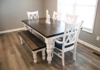 Farmhouse Dining table | Tables by Clines Crafted Woodworking LLC. Item composed of wood