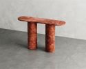 Red Travertine Stone Console Table - Custom Made | Tables by Tinella Collection. Item made of marble works with minimalism & contemporary style