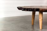 Black Walnut Burl Live Edge Coffee Table | Sleek Rustic | Maple Tapered Legs | | Tables by SAW Live Edge. Item made of walnut