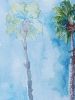 Dueling Palms | Watercolor Painting in Paintings by Catherine Twomey. Item composed of paper in mid century modern or contemporary style