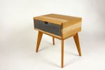 Abymini | Nightstand in Storage by Curly Woods. Item composed of oak wood and concrete in mid century modern style