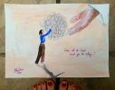 Give it to God | Oil And Acrylic Painting in Paintings by Elena Parau. Item made of paper compatible with boho and minimalism style