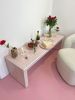 Coffee Table, Matt Light Pink | Tables by IKON KØBENHAVN. Item composed of wood and ceramic in boho or minimalism style