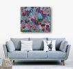 FANTASY GARDEN - original floral painting | Oil And Acrylic Painting in Paintings by Marinela Puscasu. Item composed of canvas in contemporary or country & farmhouse style