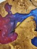 Epoxy Wood Art Clock - Deep Swirly Reds & Blue Resin | Decorative Objects by Carlberg Design