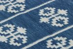 Rug & Kilim’s Contemporary Dhurrie Rug in Blue with White | Area Rug in Rugs by Rug and Kilim